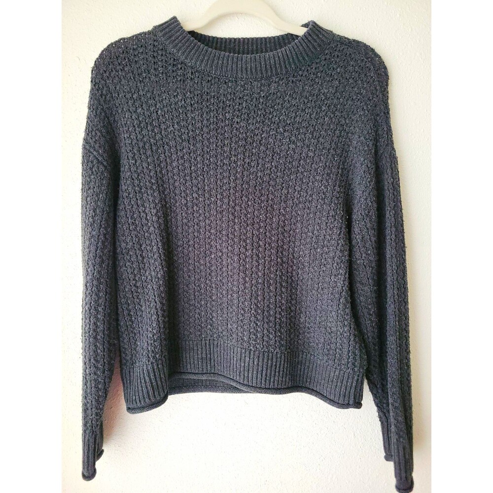 Universal Thread Gray Chunky Textured Knit Crewneck Pullover Sweater Womens XS